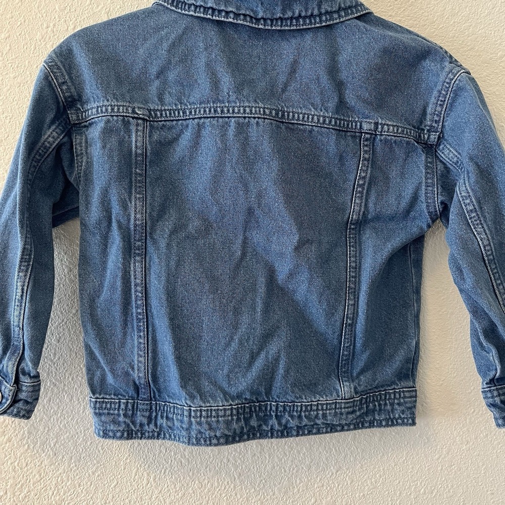 Vintage Disney Jean Jacket Kids Size 6 Mickey Mouse Retro Embroidered Patches - Picture 10 of 12